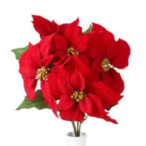  Holiday Inspirations 18 Inch Red Poinsettia Bush