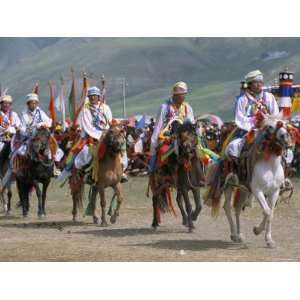  Tibetan Racers, Yushu Horse Fair, Qinghai Province, China 