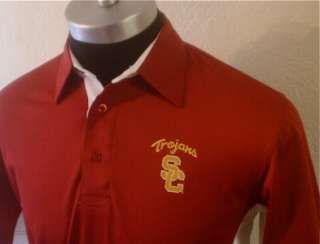   USC Trojans Embroidered Polo Golf Shirt M Medium Football NCAA  