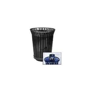   BK   36 Gallon Outdoor Trash Can w/ Ash Top Lid & Plastic Liner, Black