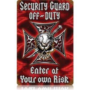 Security Off Duty Motorcycle Vintage Metal Sign   Victory 