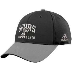   Spurs Black Gray Pro Structured Adjustable Hat