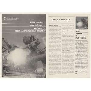 1962 Alcoa Aluminum Field Welding US Army Photo 2 Page Print Ad (46732 