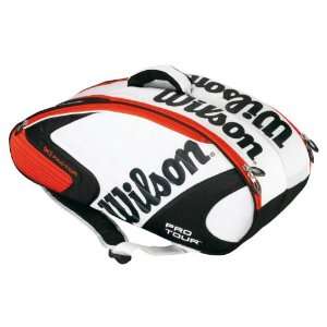  WILSON K Pro Tour Six Pack Tennis Bag White Orange: Sports 