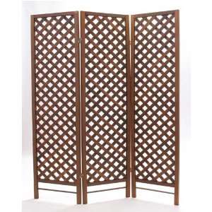  3 panel Trelis lattice style solid wood room divider 